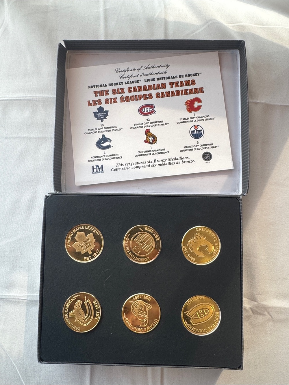 NHL The Six Canadian Teams Bronze Medallions